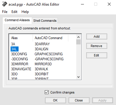 change autocad commands