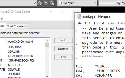 Промяна на командите в AutoCAD